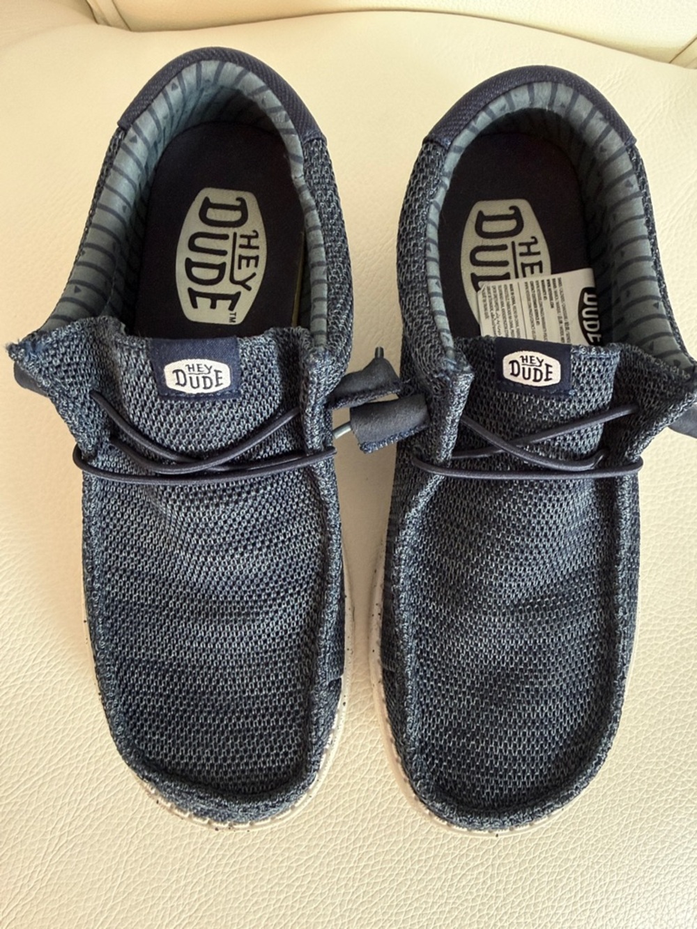 Hey Dude Men’s Dark Blue Knit Slip-On Loafers